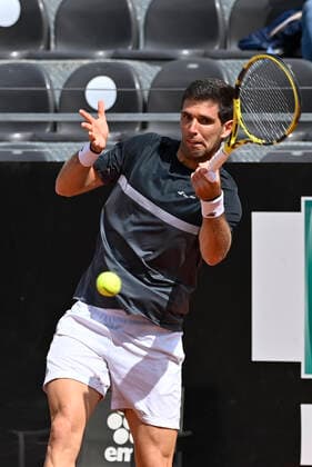 Photo Fabrizio Corradetti - LaPresse 14 05 2021 Roma (Italy) Tennis Quarter final Federico Delbonis (ARG) vs Reilly Opelka (USA) Internazionali BNL d Italia 2021 In the pic: Federico Delbonis  Copyright: xFabrizioxCorradetti LaPressex