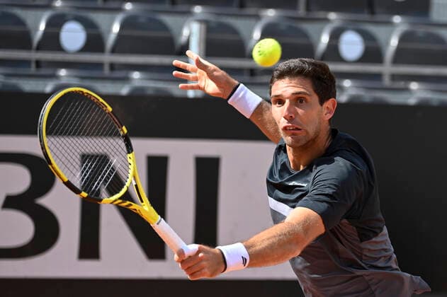 Photo Fabrizio Corradetti - LaPresse 14 05 2021 Roma (Italy) Tennis Quarter final Federico Delbonis (ARG) vs Reilly Opelka (USA) Internazionali BNL d Italia 2021 In the pic: Federico Delbonis  Copyright: xFabrizioxCorradetti LaPressex