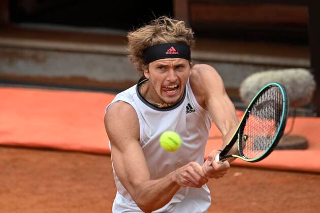 Photo Fabrizio Corradetti - LaPresse 14 05 2021 Roma (Italy) Tennis Quarter final Alexander Zverev (GER) vs Rafael Nadal (ESP) Internazionali BNL d Italia 2021 In the pic: Alexander Zverev  Copyright: xFabrizioxCorradetti LaPressex
