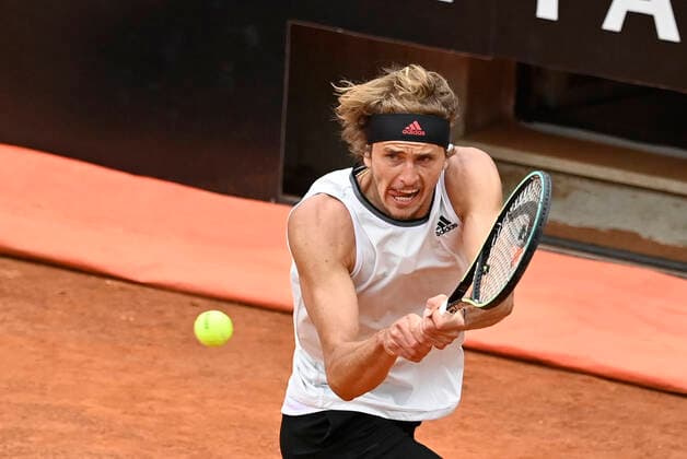 Photo Fabrizio Corradetti - LaPresse 14 05 2021 Roma (Italy) Tennis Quarter final Alexander Zverev (GER) vs Rafael Nadal (ESP) Internazionali BNL d Italia 2021 In the pic: Alexander Zverev  Copyright: xFabrizioxCorradetti LaPressex