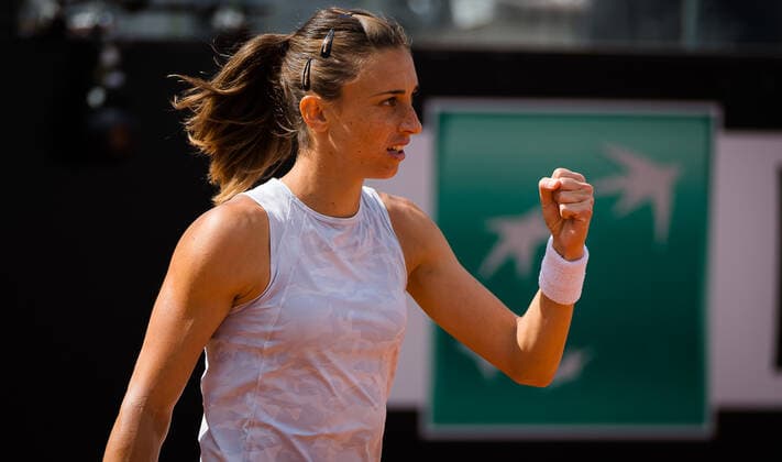 May 14, 2021, ROMA, ITALY: Petra Martic of Croatia in action during her quarter-final match at the 2021 Internazionali BNL d Italia WTA, Tennis Damen 1000 tournament against Jessica Pegula of the United States ROMA ITALY - ZUMAa181 20210514_zaa_a181_015 Copyright: xRobxPrangex