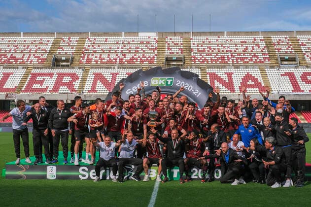 Football, Italy, promotion celebration US Salernitana