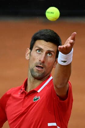 Sport Bilder des Tages Photo Fabrizio Corradetti - LaPresse 14 05 2021 Roma (Italy) Tennis Quarter final Novak Djokovic (SRB) vs Stefanos Tsitsipas (GRE) Internazionali BNL d Italia 2021 In the pic: Novak Djokovic  Copyright: xFabrizioxCorradetti LaPressex