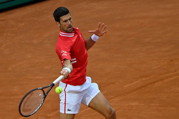 Photo Fabrizio Corradetti - LaPresse 14 05 2021 Roma (Italy) Tennis Quarter final Novak Djokovic (SRB) vs Stefanos Tsitsipas (GRE) Internazionali BNL d Italia 2021 In the pic: Novak Djokovic  Copyright: xFabrizioxCorradetti LaPressex