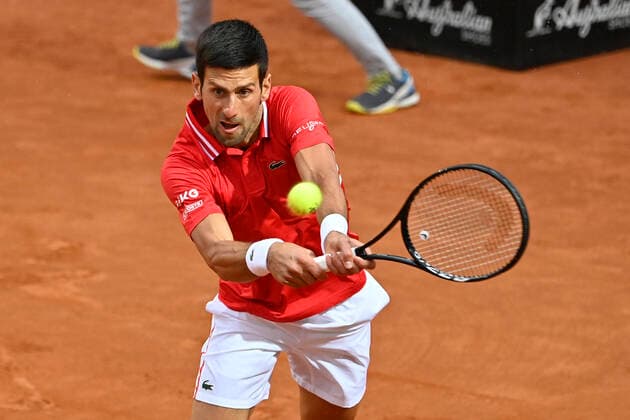 Photo Fabrizio Corradetti - LaPresse 14 05 2021 Roma (Italy) Tennis Quarter final Novak Djokovic (SRB) vs Stefanos Tsitsipas (GRE) Internazionali BNL d Italia 2021 In the pic: Novak Djokovic  Copyright: xFabrizioxCorradetti LaPressex
