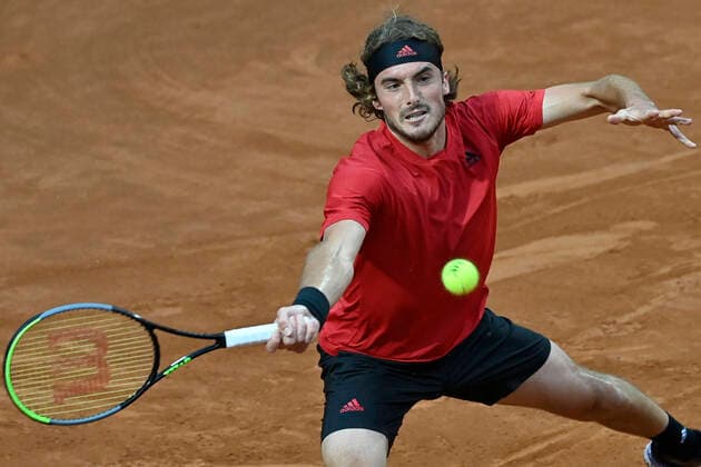 Photo Fabrizio Corradetti - LaPresse 14 05 2021 Roma (Italy) Tennis Quarter final Novak Djokovic (SRB) vs Stefanos Tsitsipas (GRE) Internazionali BNL d Italia 2021 In the pic: Stefanos Tsitsipas  Copyright: xFabrizioxCorradetti LaPressex