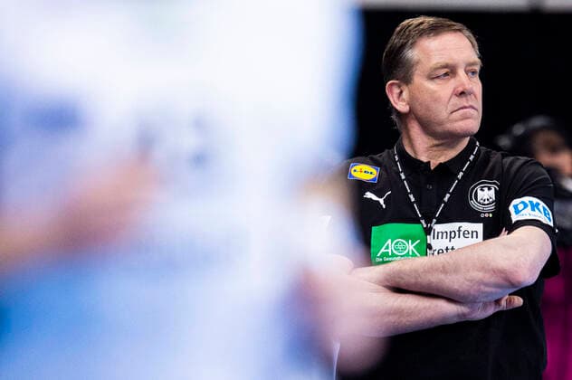 02 05 2021 Handball, men, international match, European Championship qualification, 2020 2021, Germany Estonia Alfred Gislason coach Germany Stuttgart Baden Württemberg Germany Porsche Arena
