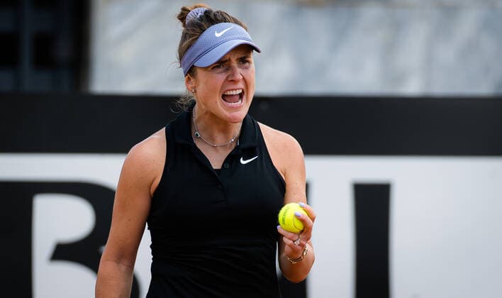 May 15, 2021, ROMA, ITALY: Elina Svitolina of the Ukraine in action during her quarter-final at the 2021 Internazionali BNL d Italia WTA, Tennis Damen 1000 tournament against Iga Swiatek of Poland ROMA ITALY - ZUMAa181 20210515_zaa_a181_026 Copyright: xRobxPrangex