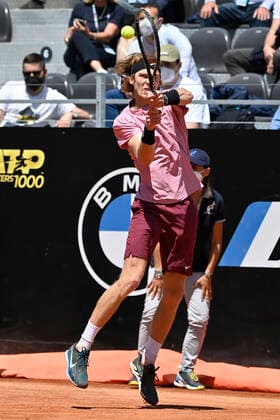 Photo Fabrizio Corradetti - LaPresse 15 05 2021 Roma (Italy) Tennis Quarter final Lorenzo Sonego (ITA) vs Andrey Rublev (RUS) Internazionali BNL d Italia 2021 In the pic: Andrey Rublev  Copyright: xFabrizioxCorradetti LaPressex