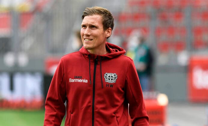 Fussball, Bundesliga, Deutschland, Herren, Saison 2020 2021, 33. Spieltag, BayArena Leverkusen, Bayer Leverkusen (schwarz) - FC Union Berlin (rot); Cheftrainer Hannes Wolf (LEV). Einzelbild, Portrait, Porträt. DFL regulations prohibit any use of photographs as image sequences and or quasi-video. EDITORIAL USE ONLY *** Football, Bundesliga, Germany, Men, Season 2020 2021, 33 Matchday, BayArena Leverkusen, Bayer Leverkusen black FC Union Berlin red Head coach Hannes Wolf LEV single image, portrait, portrait DFL regulations prohibit any use of photographs as image sequences and or quasi video EDITORIAL USE ONLY