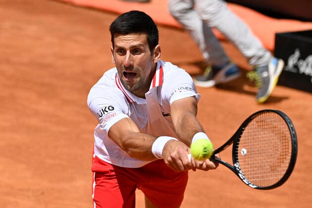 Photo Fabrizio Corradetti - LaPresse 15 05 2021 Roma (Italy) Tennis Quarter final Novak Djokovic (SRB) vs Stefanos Tsitsipas (GRE) Internazionali BNL d Italia 2021 In the pic: Novak Djokovic  Copyright: xFabrizioxCorradetti LaPressex
