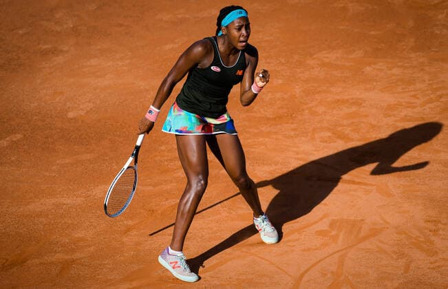 May 15, 2021, ROMA, ITALY: Cori Gauff of the United States in action during the semi-final at the 2021 Internazionali BNL d Italia WTA, Tennis Damen 1000 tournament against Iga Swiatek of Poland ROMA ITALY - ZUMAa181 20210515_zaa_a181_085 Copyright: xRobxPrangex