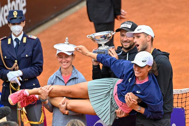 Photo Fabrizio Corradetti - LaPresse 16 05 2021 Roma (Italy) Final Iga Swiatek (POL) vs Karolina Pliskova (CZE) Internazionali BNL d Italia 2021 In the pic: Iga Swiatek wins the Internazionali BNL d Italia 2021  Copyright: xFabrizioxCorradetti LaPressex