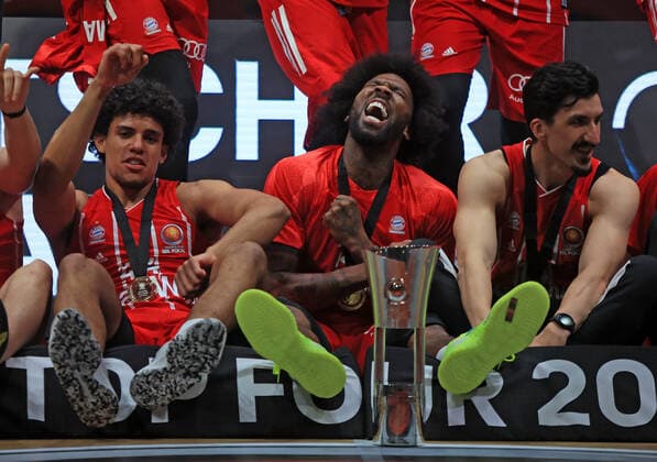 16 05 2021, BBL, Top Four for the German Cup, FCB Basketball vs Alba Berlin, Audi Dome Muenchen, Basketball, Sport, in the picture FCB Basketball German Cup Winner 2021