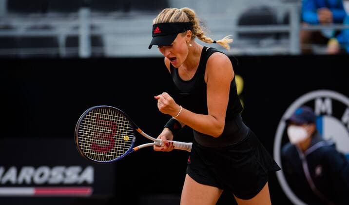 Mandatory Credit: Photo by Rob Prange Shutterstock (11896930bk) Kristina Mladenovic of France in action during the doubles final of the 2021 Internazionali BNL d Italia WTA, Tennis Damen 1000 tournament Italian Open, Tennis, Foro Italico, Rome, Italy - 16 May 2021 Italian Open, Tennis, Foro Italico, Rome, Italy - 16 May 2021  Copyright: xRobxPrange Shutterstockx 11896930bk