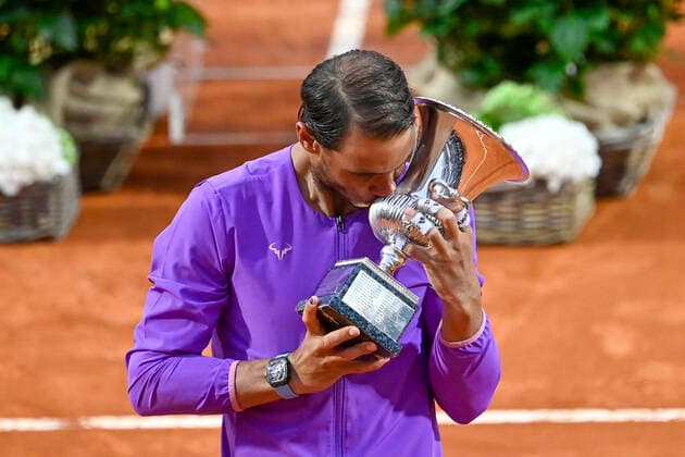 Photo Fabrizio Corradetti - LaPresse 16 05 2021 Roma (Italy) Tennis Final Novak Djokovic (SRB) vs Rafael Nadal (ESP) Internazionali BNL d Italia 2021 In the pic: Rafael Nadal wins the Internazionali BNL d Italia 2021  Copyright: xFabrizioxCorradetti LaPressex