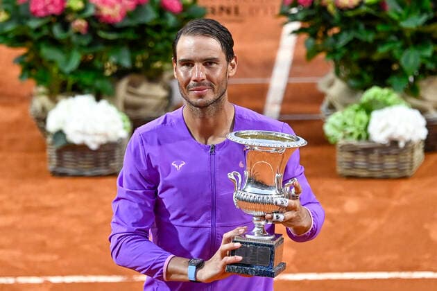 Photo Fabrizio Corradetti - LaPresse 16 05 2021 Roma (Italy) Tennis Final Novak Djokovic (SRB) vs Rafael Nadal (ESP) Internazionali BNL d Italia 2021 In the pic: Rafael Nadal wins the Internazionali BNL d Italia 2021  Copyright: xFabrizioxCorradetti LaPressex