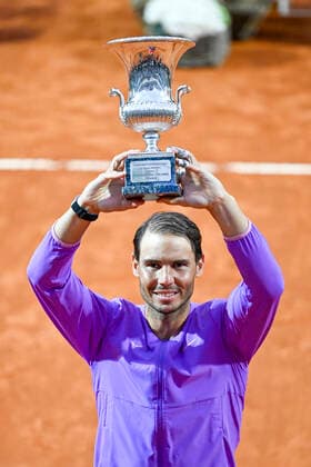 Photo Fabrizio Corradetti - LaPresse 16 05 2021 Roma (Italy) Tennis Final Novak Djokovic (SRB) vs Rafael Nadal (ESP) Internazionali BNL d Italia 2021 In the pic: Rafael Nadal wins the Internazionali BNL d Italia 2021  Copyright: xFabrizioxCorradetti LaPressex