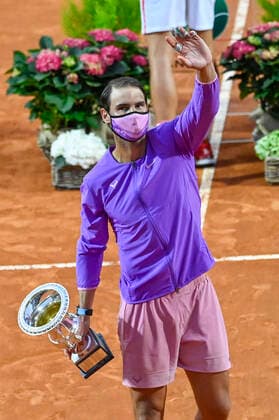 Photo Fabrizio Corradetti - LaPresse 16 05 2021 Roma (Italy) Tennis Final Novak Djokovic (SRB) vs Rafael Nadal (ESP) Internazionali BNL d Italia 2021 In the pic: Rafael Nadal wins the Internazionali BNL d Italia 2021  Copyright: xFabrizioxCorradetti LaPressex