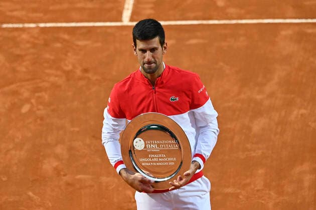 Photo Fabrizio Corradetti - LaPresse 16 05 2021 Roma (Italy) Tennis Final Novak Djokovic (SRB) vs Rafael Nadal (ESP) Internazionali BNL d Italia 2021 In the pic: Novak Djokovic  Copyright: xFabrizioxCorradetti LaPressex