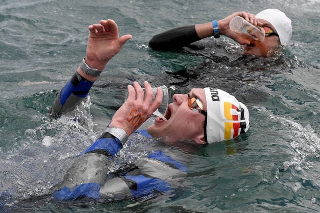 Bilder des Jahres 2021, Sport 05 Mai Sport Themen der Woche KW20 Sport Themen der Woche KW19 Sport Bilder des Tages FRACH Niklas GER , POP ACEV Evgenij MKD 25 km Men Open Water Budapest - Hungary 16 5 2021 Lupa Lake XXXV LEN European Aquatic Championships Photo Andrea Staccioli Deepbluemedia Insidefoto andreaXstaccioli