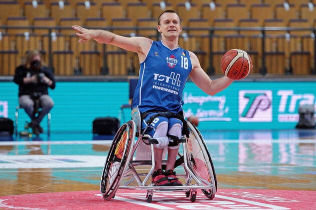 15 05 2021, xovx, Wheelchair Basketball Bundesliga, Playoffs Final German Championship Game 2, RSV Lahn Dill RSB Thuringia Bulls Andre Bienek RSB Thuringia Bulls , punter Wetzlar Rittal Arena Hesse Germany EN