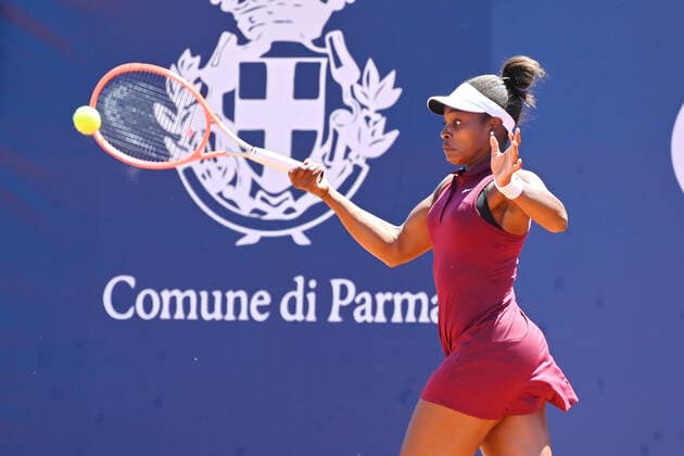 Sport Bilder des Tages May 17, 2021, Parma, Italy: Parma, Italy, Tennis Club Parma, May 17, 2021, Sloane Stephens of Usa during the match against Caterine McNally during WTA, Tennis Damen 250 Emilia-Romagna Open 2021 - Tennis Internationals Tennis Internationals - WTA 250 Emilia-Romagna Open 2021, parma, Italy - ZUMAl164 20210517_zsa_l164_020 Copyright: xAlessioxTarpinix