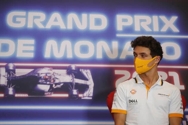 F1 Grand Prix of Monaco 4 Lando Norris (GBR, McLaren F1 Team), F1 Grand Prix of Monaco at Circuit de Monaco on May 19, 2021 in Monte-Carlo, Monaco. (Photo by Sebastien Nogier EPA FIA Pool via HOCH ZWEI) Monte-Carlo Monaco Poolfoto HOCH ZWEI Pool EPA-EFE ,EDITORIAL USE ONLY