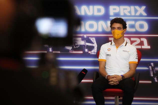 F1 Grand Prix of Monaco 4 Lando Norris (GBR, McLaren F1 Team), F1 Grand Prix of Monaco at Circuit de Monaco on May 19, 2021 in Monte-Carlo, Monaco. (Photo by Sebastien Nogier EPA FIA Pool via HOCH ZWEI) Monte-Carlo Monaco Poolfoto HOCH ZWEI Pool EPA-EFE ,EDITORIAL USE ONLY