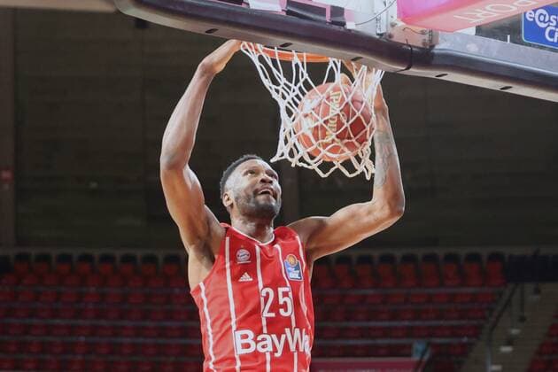 Bayerns 25 JaJuan JOHNSON Basketball, Bayern Crailsheim, BBL playoff, quarterfinals, 1 game, 2020 2021 season, on 19 5 2021 in Munich, A U D I D O M E, Germany Source Copyright Credit Oryk HAIST xx