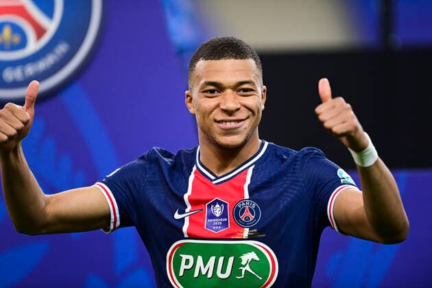 Joie des joueurs du PSG Kylian Mbappe (PSG) FOOTBALL : Finale de la Coupe de France - Monaco vs PSG - 19 05 2021 JBAutissier Panoramic 