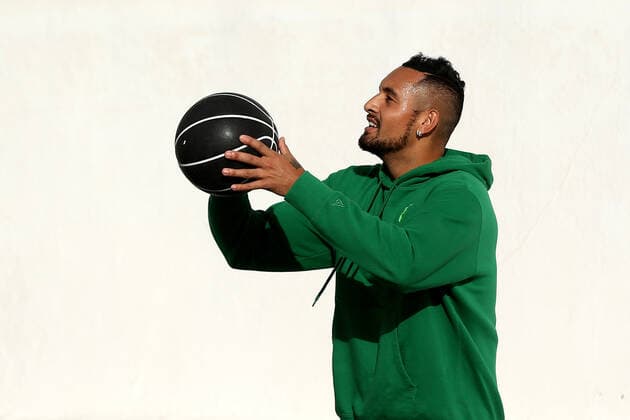 NBA, Basketball Herren, USA PARTNERSHIP LAUNCH, Nick Kyrgios shoots a basket inside Bondi Icebergs pool which has been converted to a basketball court during a National Basketball Association (NBA) brand partnership launch, in Sydney, Thursday, May 20, 2021. ( NO ARCHIVING, EDITORIAL USE ONLY, NO USE IN BOOKS WITHOUT CONSENT SYDNEY NSW AUSTRALIA  Copyright: xBRENDONxTHORNEx 20210520001543597941
