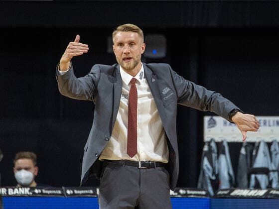 Crailsheim coach Tuomas IISALO basketball, Bayern Crailsheim, BBL playoff, quarterfinals, 1 game, 2020 2021 season, on 19 5 2021 in Munich, A U D I D O M E, Germany source copyright credit Oryk HAIST xx