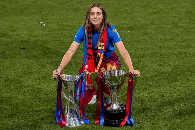 May 19, 2021, Barcelona, Spain: Alexia Putellas of FC Barcelona, Barca celebrate the Champions league and the Primera Iberdrola tittles after the Primera Iberdrola match between FC Barcelona and Athletic Club at Johan Cruyff Stadium in Barcelona, Spain. Barcelona Spain - ZUMAd159 0118493073st Copyright: xDavidxRamirezx