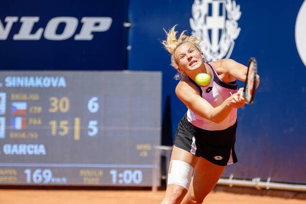 May 20, 2021, Parma, Italy: Parma, Italy, Tennis Club Parma, May 20, 2021, The Czech tennis player KATERINA SINIAKOVA in action against C. Garcia of France during their WTA, Tennis Damen 250 Emilia-Romagna Open 2021 in Parma, Italy. Siniakova won 7:5, 6:1. Tennis 2021: Emilia-Romagna Open - ZUMAl164 20210520_zsa_l164_017 Copyright: xRobertaxCorradinx