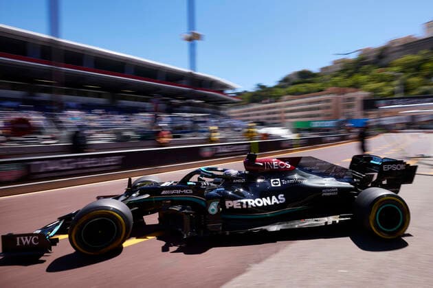 F1 Grand Prix of Monaco 44 Lewis Hamilton (GBR, Mercedes-AMG Petronas F1 Team), F1 Grand Prix of Monaco at Circuit de Monaco on May 20, 2021 in Monte-Carlo, Monaco. (Photo by Steve Etherington for Mercedes-Benz Grand Prix Ltd. Daimler AG FIA Pool via HOCH ZWEI) Monte-Carlo Monaco Poolfoto HOCH ZWEI Pool Daimler AG ,EDITORIAL USE ONLY