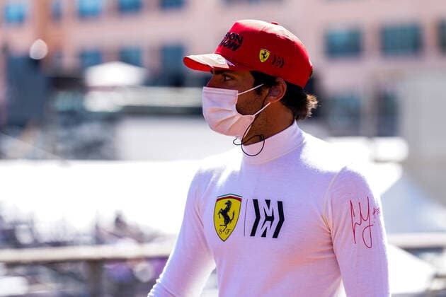 F1 Grand Prix of Monaco 55 Carlos Sainz (ESP, Scuderia Ferrari Mission Winnow), F1 Grand Prix of Monaco at Circuit de Monaco on May 20, 2021 in Monte-Carlo, Monaco. (Photo by COLOMBO IMAGES FIA Pool via HOCH ZWEI) Monte-Carlo Monaco Poolfoto HOCH ZWEI Pool COLOMBO IMAGES ,EDITORIAL USE ONLY