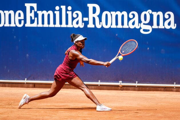 May 20, 2021, Parma, Italy: SLOANE STEPHENS, of the USA, in action during the match at the WTA, Tennis Damen 250 Emilia-Romagna Open. Stephens won 6:3, 6:0. Tennis 2021: Emilia-Romagna Open  - ZUMAl164 20210520_zsa_l164_028 Copyright: xRobertaxCorradinx