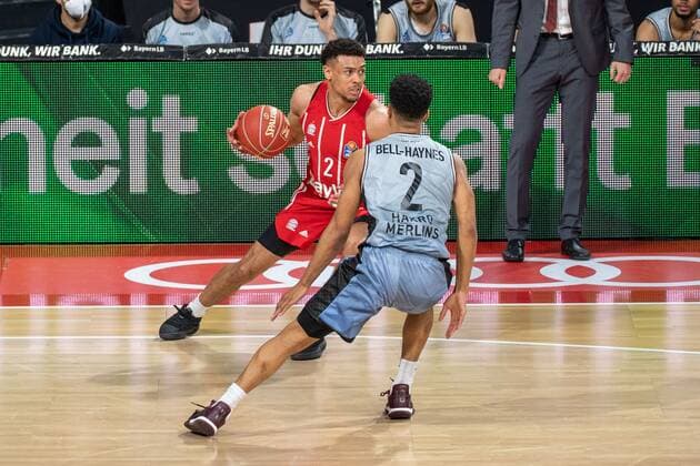 Wade Baldwin 2 FC Bayern , Trae Bell Haynes 2 Hakro Merlins Crailsheim , FC Bayern Basketball vs HAKRO Merlins Crailsheim, BBL Playoffs, Quarterfinals, 21 05 2021 Munich Bavaria Germany Copyright: xkolbert-press UlrichxGamelx