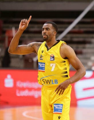 Ludwigsburg , Basketball easyCredit BBL Bundesliga ,Quarterfinal Game 2, MHP RIESEN Ludwigsburg vs Brose Bamberg , Jamel McLean Riesen