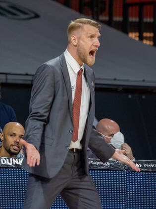 Crailsheim coach Tuomas IISALO basketball, Bayern Crailsheim, BBL playoff, quarterfinal, 2 game, 2020 2021 season, on 21 5 2021 in Munich, A U D I D O M E, Germany source copyright credit Oryk HAIST xx
