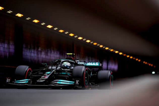May 22, 2021, Montecarlo, Monaco: VALTTERI BOTTAS of Finland and Mercedes-AMG F1 Team drives during practice of the 2021 FIA Formula 1 Monaco Grand Prix in Montecarlo, Monaco. Montecarlo Monaco - ZUMAg147 20210522_zap_g147_011 Copyright: xJamesxGasperottix