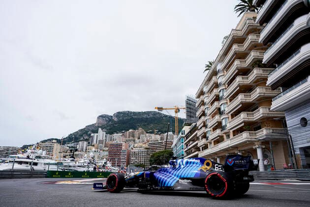 May 22, 2021, Montecarlo, Monaco: GEORGE RUSSEL of Great Britain and Williams Racing drives during practice of the 2021 FIA Formula 1 Monaco Grand Prix in Montecarlo, Monaco. Montecarlo Monaco - ZUMAg147 20210522_zap_g147_021 Copyright: xJamesxGasperottix