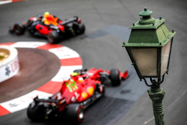 11 Sergio Perez MEX, Red Bull Racing , 55 Carlos Sainz ESP, Scuderia Ferrari Mission Winnow , F1 Grand Prix of Monaco at Circuit de Monaco on May 22, 2021 in Monte Carlo, Monaco Photo by HOCH ZWEI Monte Carlo Monaco
