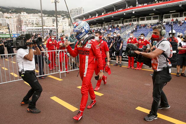 F1 Grand Prix of Monaco 16 Charles Leclerc (MON, Scuderia Ferrari Mission Winnow), F1 Grand Prix of Monaco at Circuit de Monaco on May 22, 2021 in Monte-Carlo, Monaco. (Photo by Sebastien Nogier EPA FIA Pool via HOCH ZWEI) Monte-Carlo Monaco Poolfoto HOCH ZWEI Pool EPA-EFE ,EDITORIAL USE ONLY