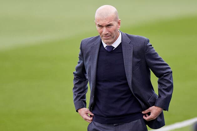 ESP: Real Madrid-Villarreal CF La Liga Santander. Real Madrid coach Zinedine Zidane during the La Liga match between Real Madrid and Villarreal CF played at Alfredo Di Stefano Stadium on May 22, 2021 in Madrid, Spain. kpng Copyright: xRubenxAlbarranx xPressinphotox RA_210522_007