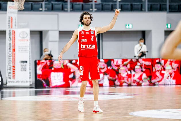 Michele Vitali Brose Bamberg, 31 Brose Bamberg MHP Riesen Ludwigsburg easyCredit BBL Basketball Bundesliga Basketball Season 2020 21 Playoff Quarterfinals Game3 , Playoffs, 23 05 2021 Bamberg, Brose Arena Copyright: DanielxLöb