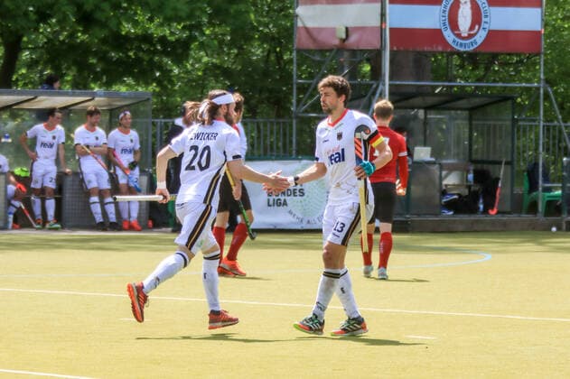 Hockey l I Men I Season 2021 I International I Test Match I Germany Canada I 23 05 2021 ZWICKER Martin 20, Germany HAUKE Tobias 13, Germany Hamburg UHC Arena Wesselblek Hamburg Germany Copyright: xLobeca RalfxHomburgx