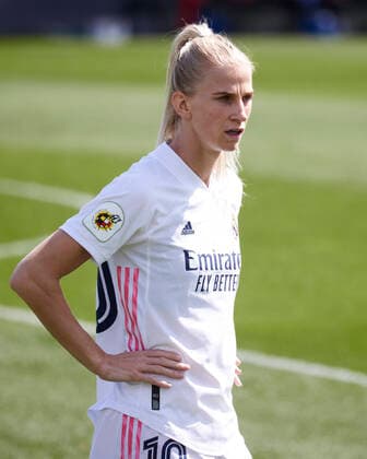 FOOTBALL - LA LIGA IBERDROLA - Athletic Club v Real Madrid Sofia Jakobsson of Real Madrid looks on during the spanish league, La Liga Iberdrola, football match between Athletic Club Femenino v Real Madrid CF at Lezama on 23 May, 2021 in Bilbao, Spain. Bilbao Lezama Vizcaya Spain ATHvRMF028 Copyright: xRicardoxLarreinax