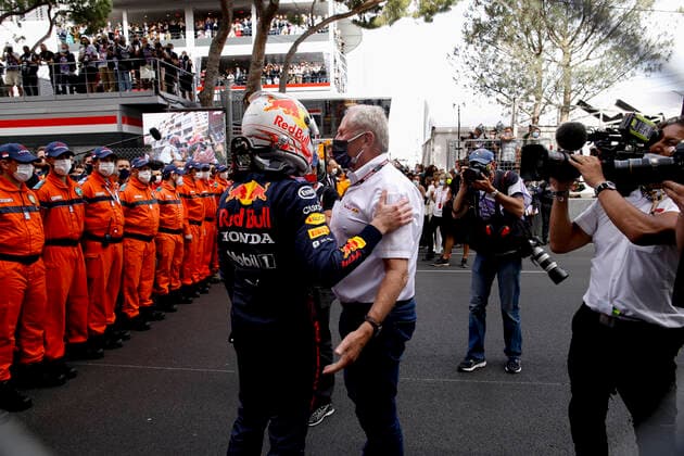 33 Max Verstappen NED, Red Bull Racing , Dr Helmut Marko AUT, Red Bull Racing , F1 Grand Prix of Monaco at Circuit de Monaco on May 23, 2021 in Monte Carlo, Monaco Photo by HOCH ZWEI Monte Carlo Monaco